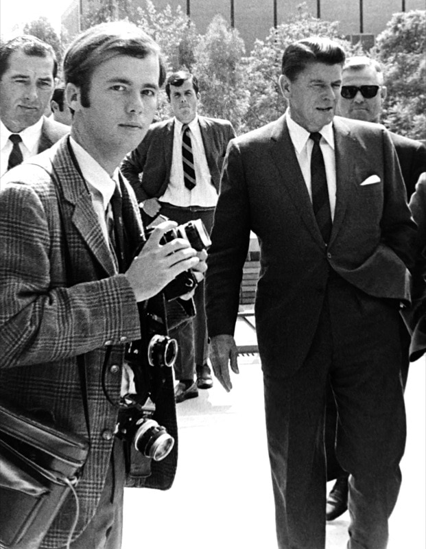 LOS ANGELES -- 1968:  UPI Photographer David Hume Kennerly and Governor Ronald Reagan, Los Angeles, 1968, (courtesy of David Hume Kennerly)