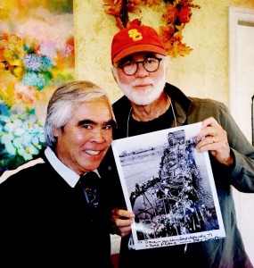 Nick Ut and I with Max Desfor's 1951 Pulitzer Prize winning pic of Korean refugees