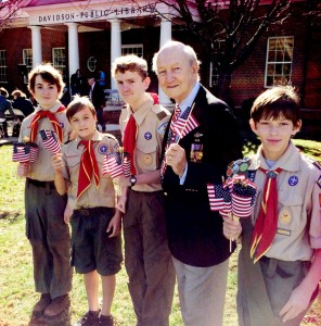 Col. Quincy Collins and Boy Scouts, Veterans Day