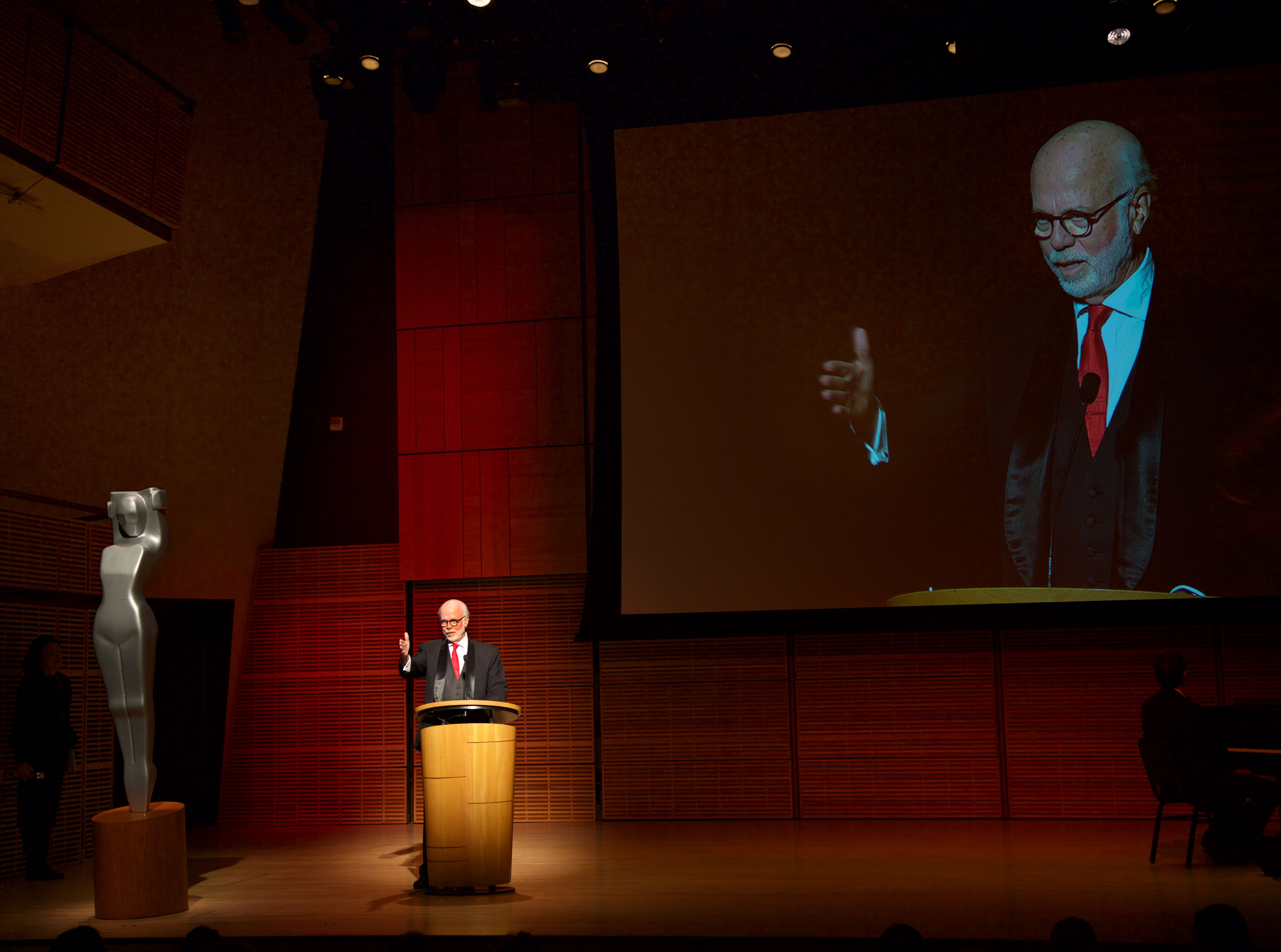 NEW YORK-- OCT 27: David Kennerly accepts The Lucie Award for Achievement in Photojournalism, Carnegie Hall, New York, New York, October 27, 2015. (Photo by Byron Hume Kennerly)