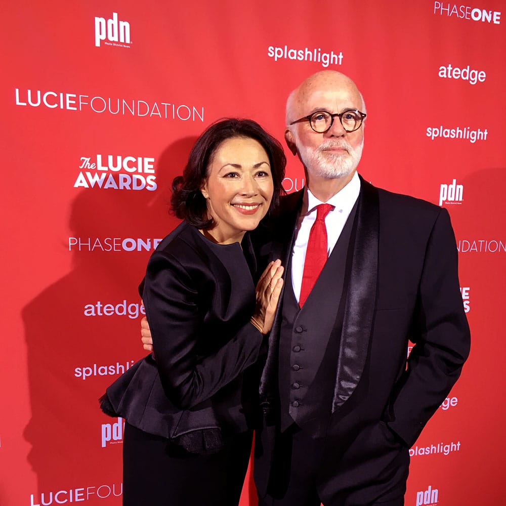Ann Curry and David Kennerly before Lucie Awards at Carnegie Hall