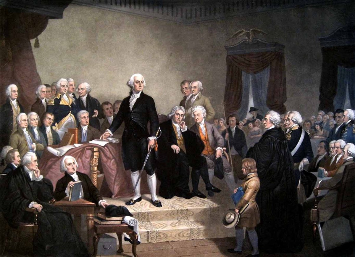 1789. The inauguration of George Washington, NYC (LOC)