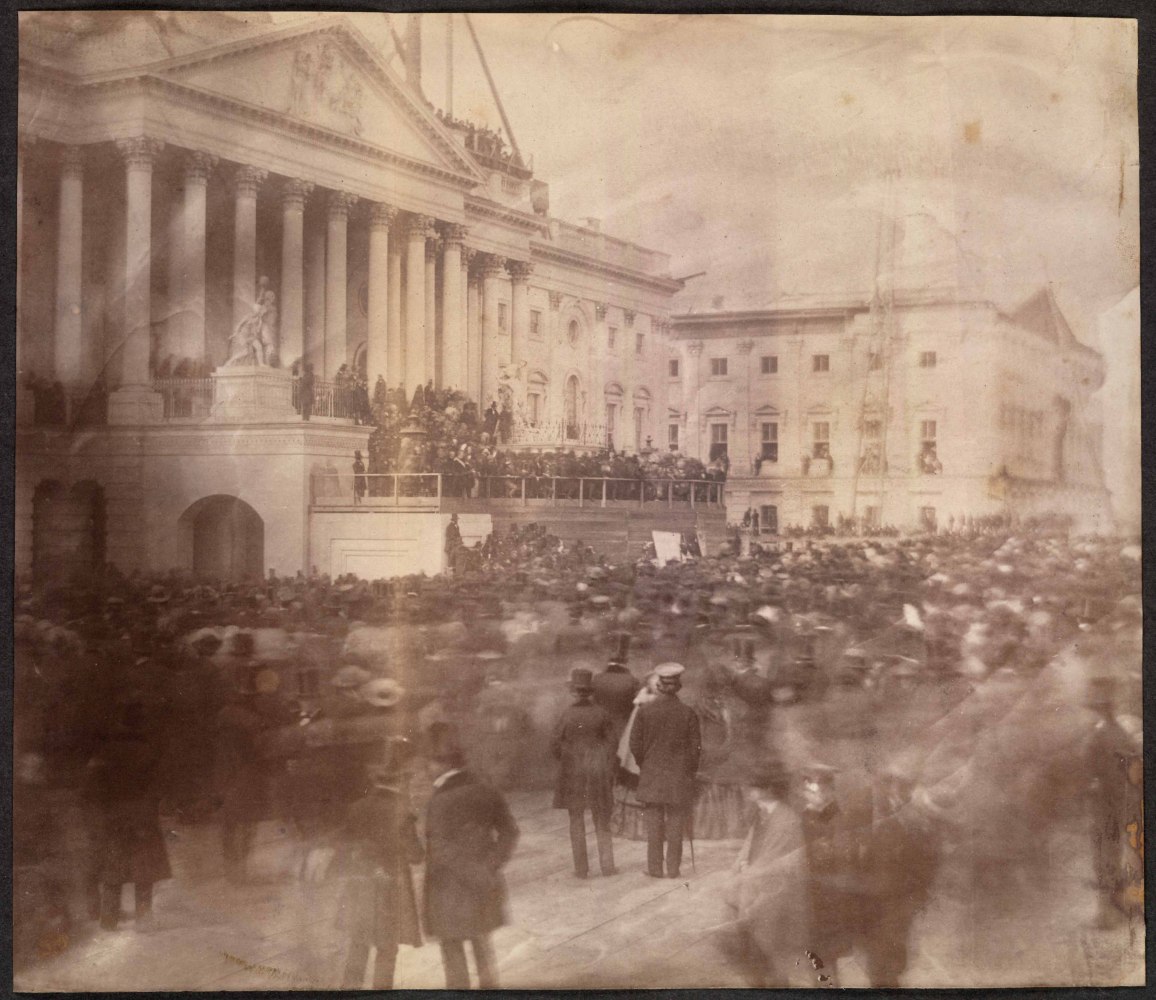 1857. James Buchanan inauguration, The first ever inaugural photograph (LOC)