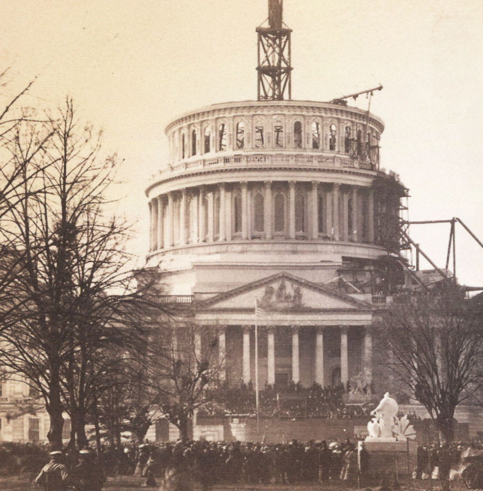 1861, Lincoln's first Inaugural at unfinished US Capitol (LOC)
