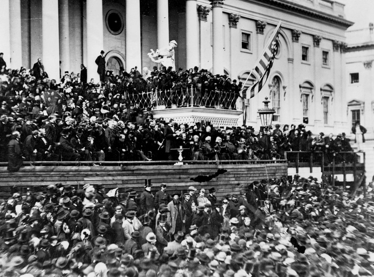 1865. Lincoln's 2nd Inaugural. 41 days later he was killed (LOC)