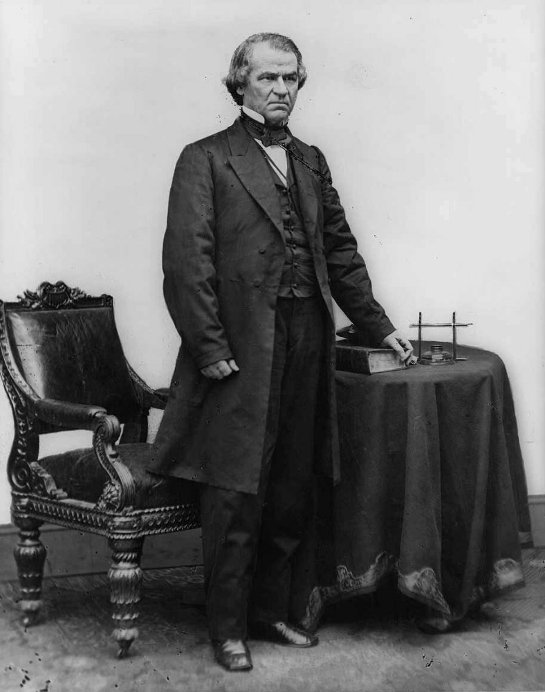 1865, Pres. Andrew Johnson. Johnson didn't attend Grants inauguration. Photo my Matthew Brady (LOC)
