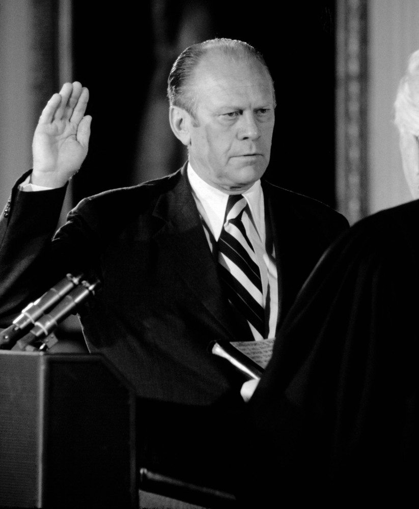 1974, Pres. Ford sworn in, White House East Room (DHK Photo)