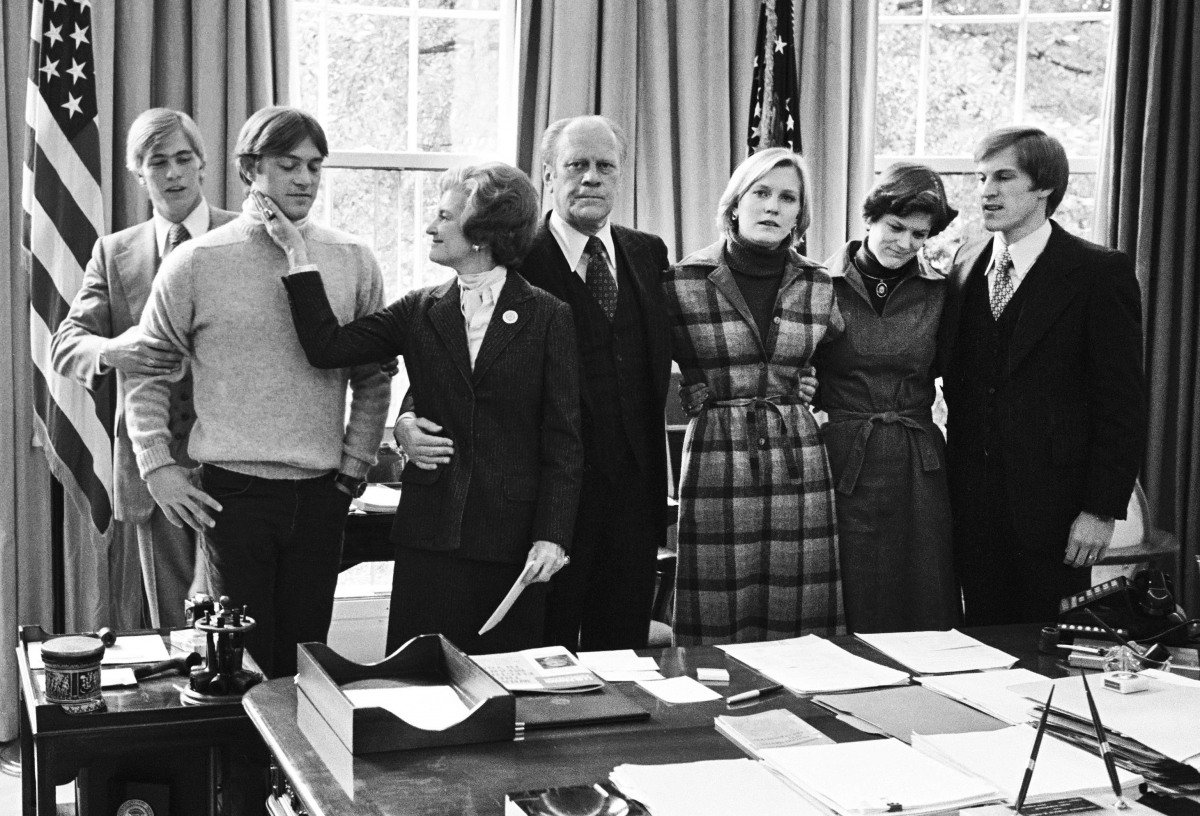 1976. Pres. Ford and family in his office after losing the election (DHK Photo)