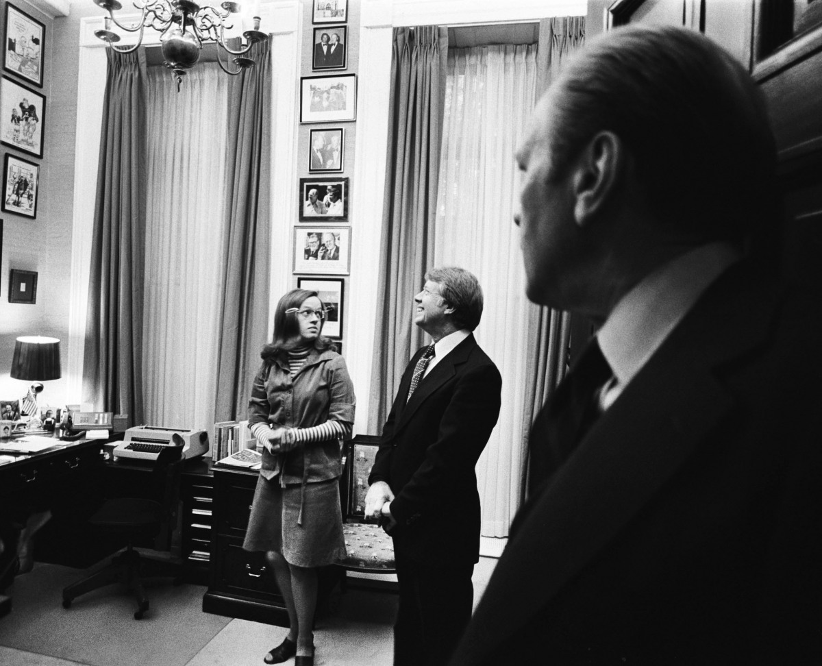 1976. Carter in Pres Fords private office which he offered Carter during transition (DHK Photo)