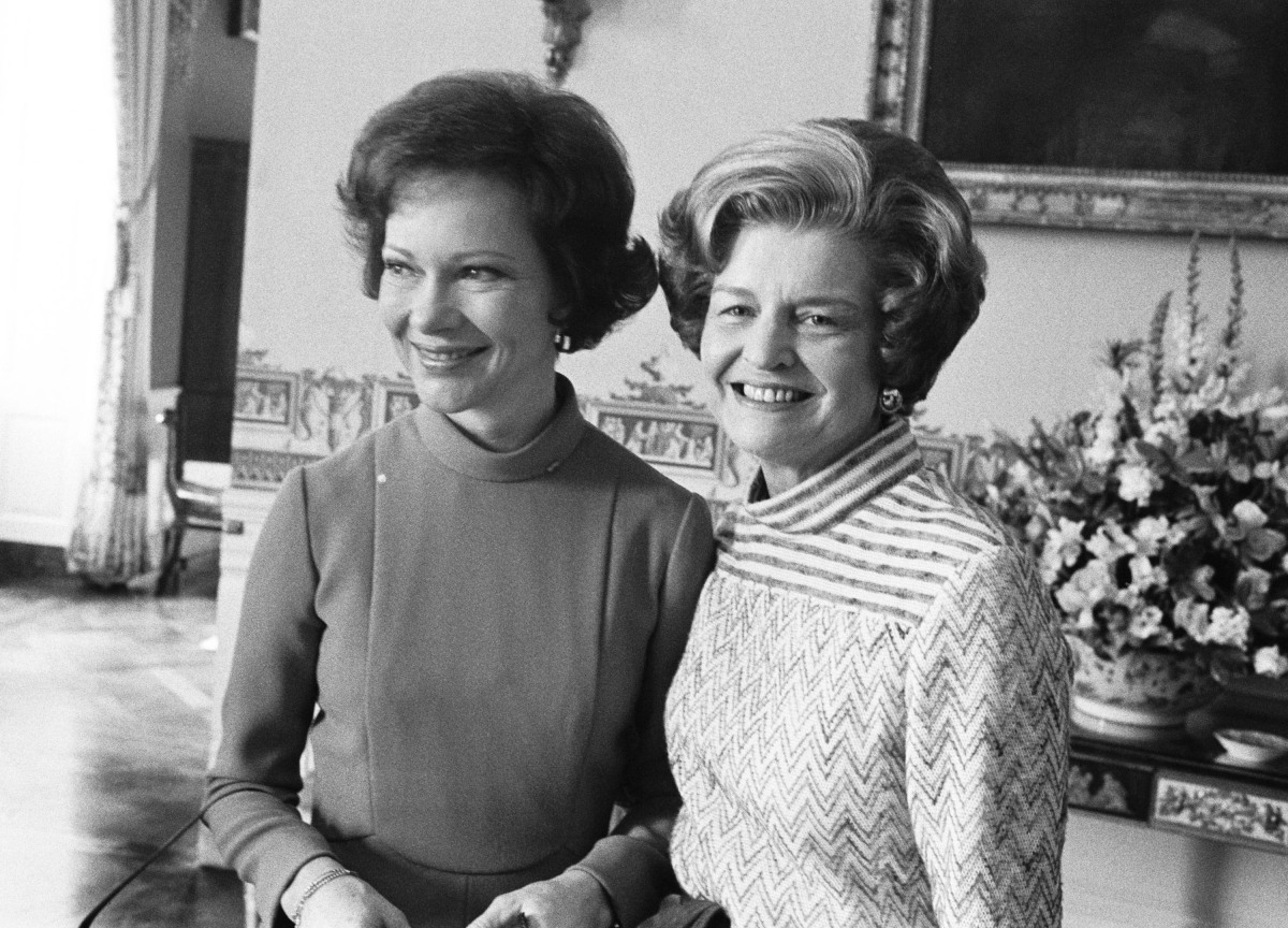 1977. First Lady Betty Ford and soon-to-be First Lady Rosalyn Carter (DHK Photo)