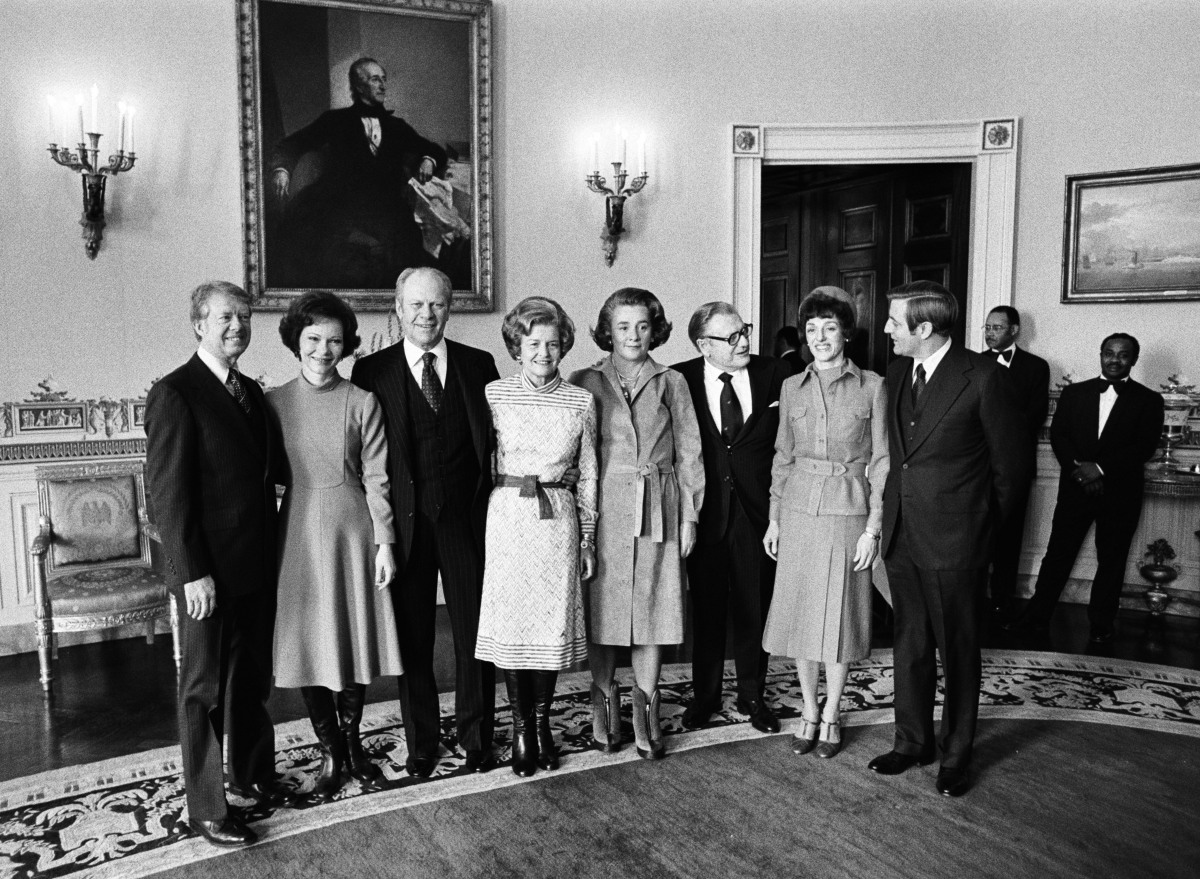1977. One big unhappy family. The Fords, Carters, and their VPs before inauguration (DHK Photo)