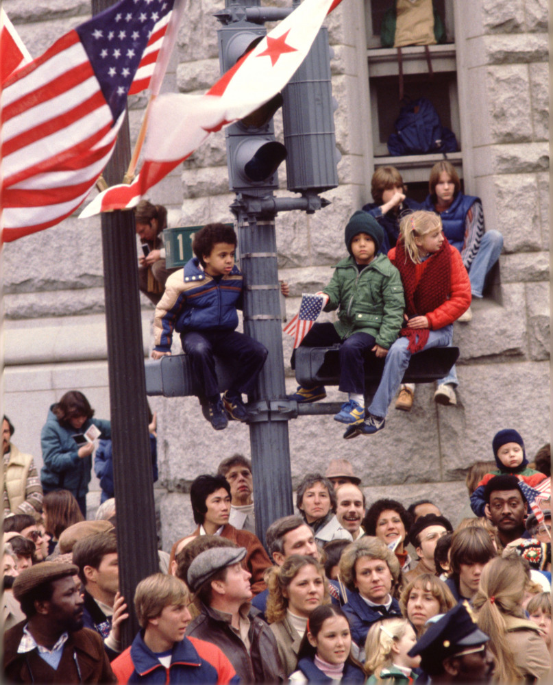 1981. Crowd along Reagan parade route (DHK Photo)