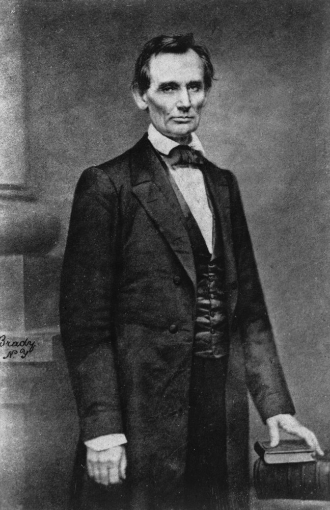 1860. LIncoln told Matthew Brady that this photo and his Cooper Union Speech made him President (LOC)
