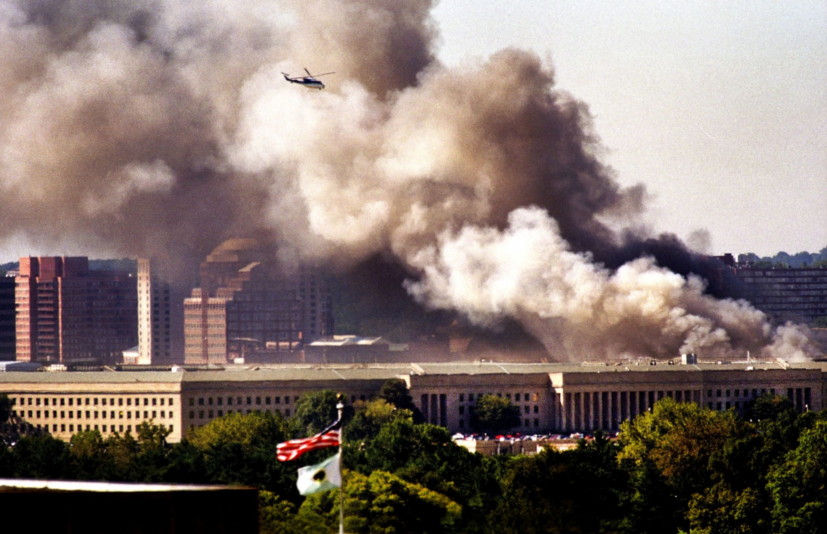 A Helicopter over The Pentagon on 9-11