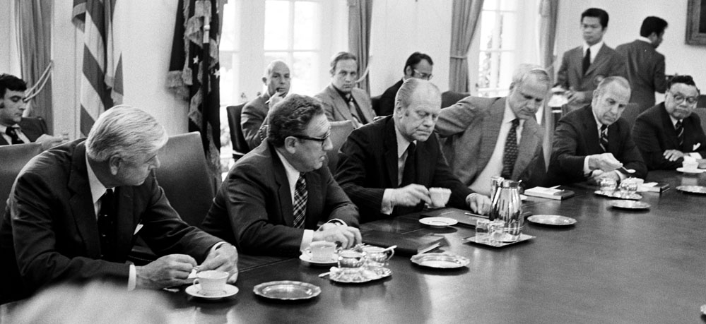 Ford Meets Cabinet on End of Vietnam War