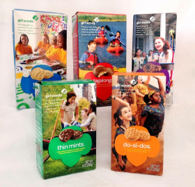 2013 Girl Scout Cookie boxes