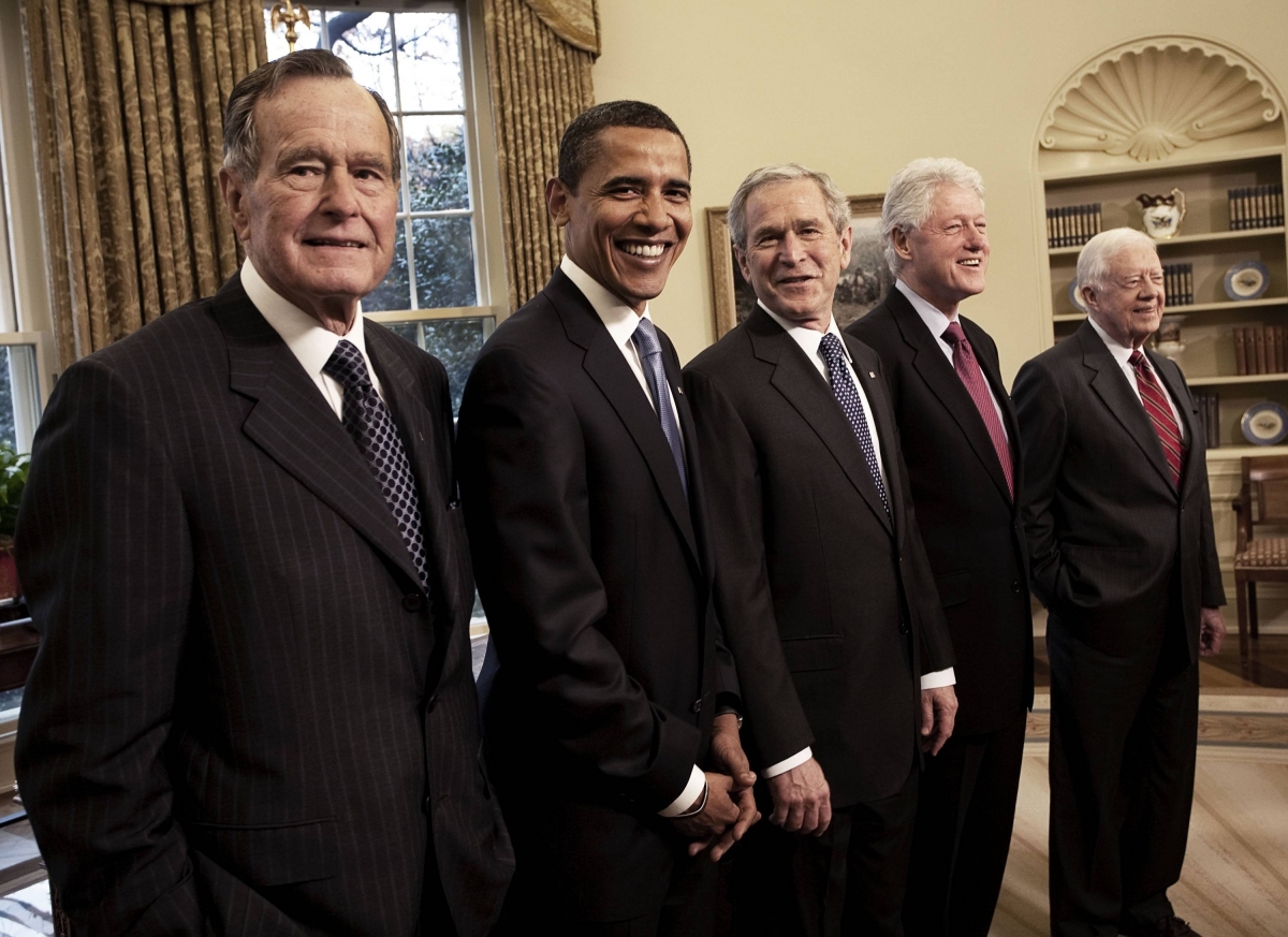 Five Presidents with Obama 824