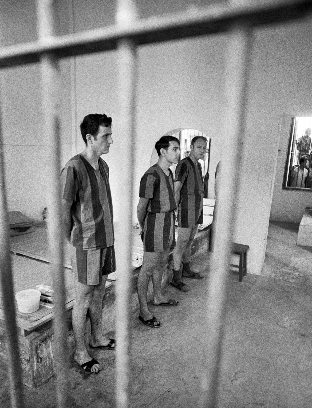 VIETNAM- MARCH 29: (NO U.S. TABLOID SALES) American POW soldiers inside their jail cell at the Hanoi Hilton prior to their release March 29, 1973 in Hanoi, Vietnam.   (Photo by David Hume Kennerly/Getty Images)