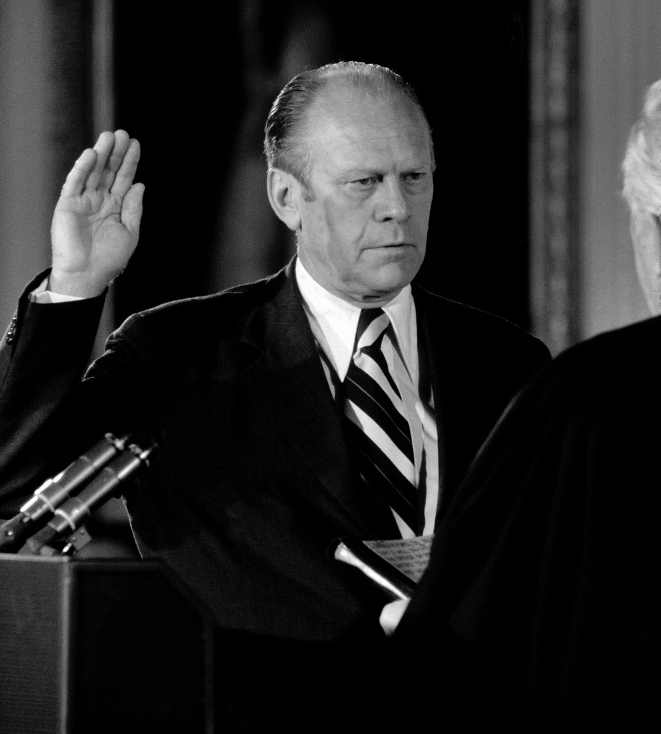 Gerald R. Ford Sworn in as President, East Room of the White House, August 9, 1974