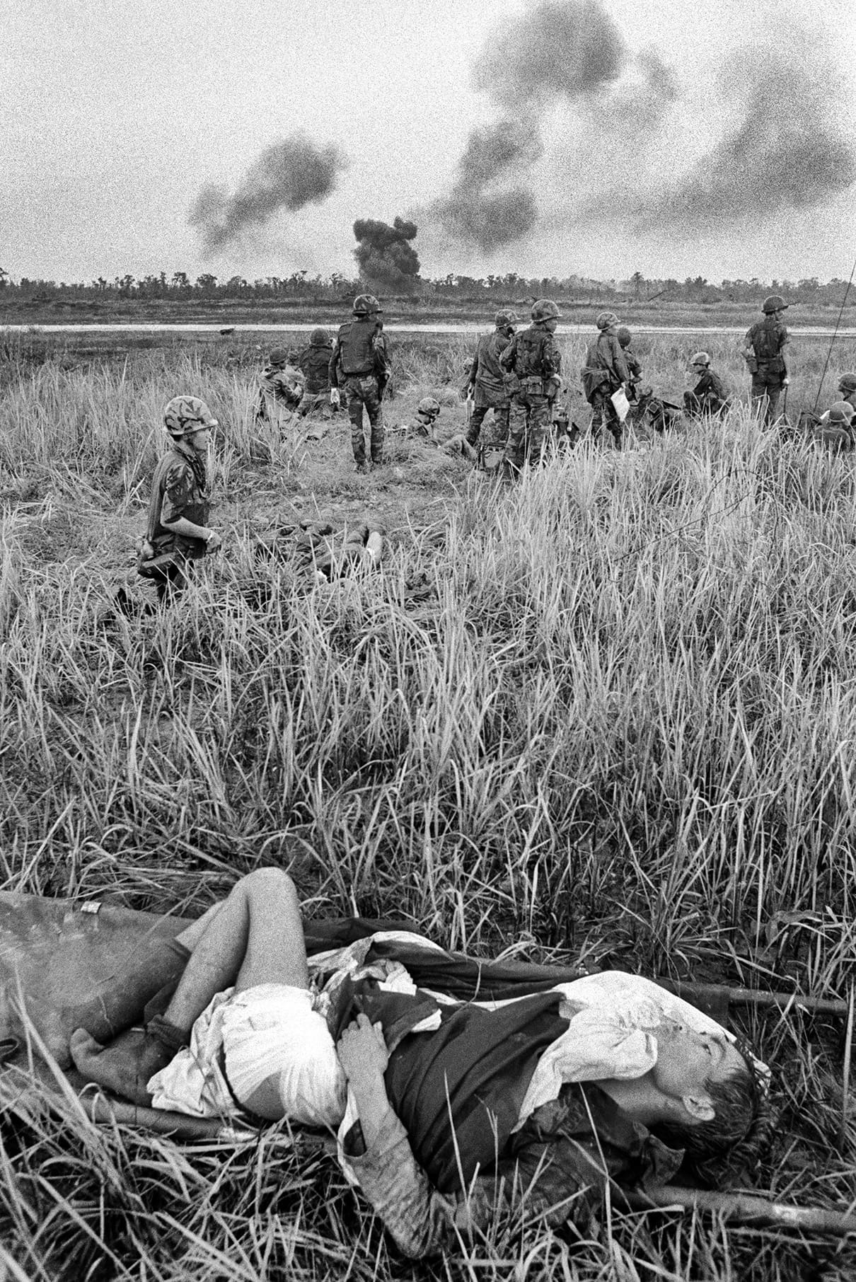 A gravely wounded South Vietnamese soldier during the battle