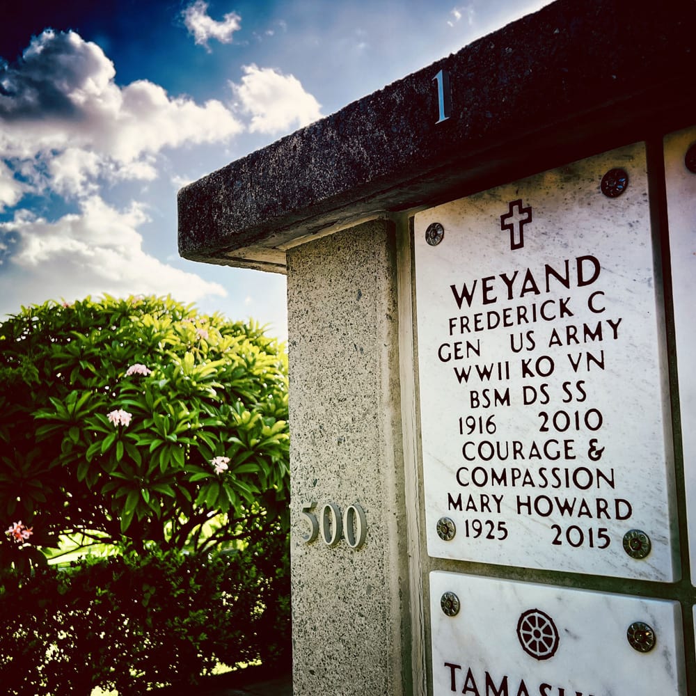 General Frederick C. Weyand’s final resting place at the National Memorial Cemetery of the Pacific above Honolulu