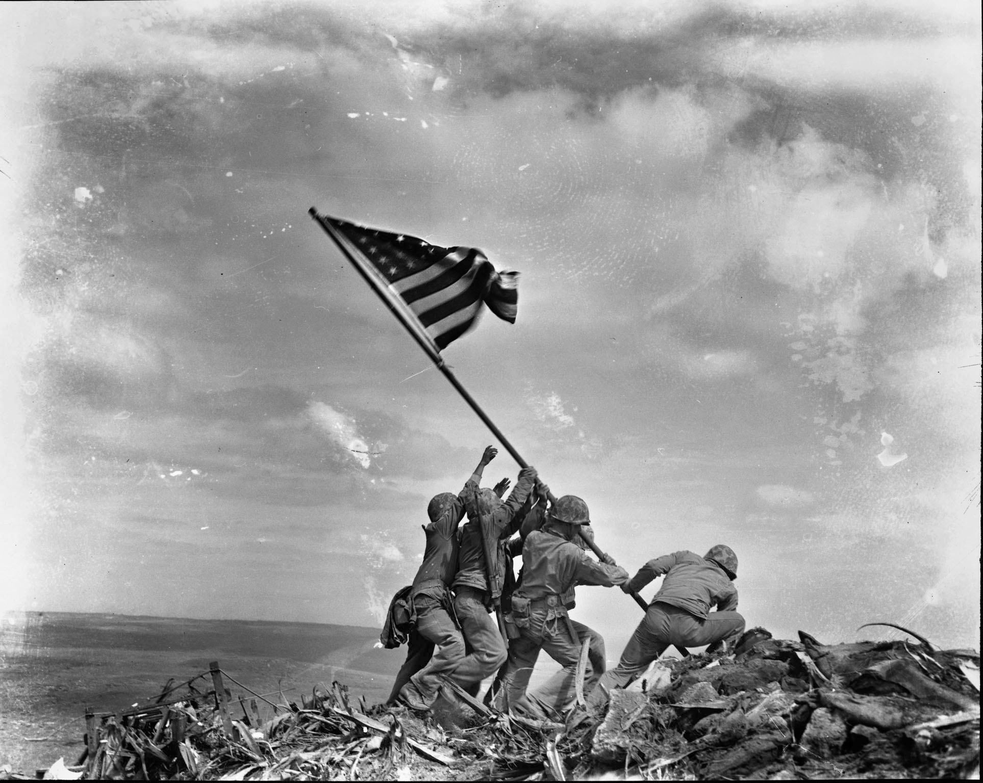 Joe Rosenthal, Marines raise flag on Iwo Jima, 1945 (AP)