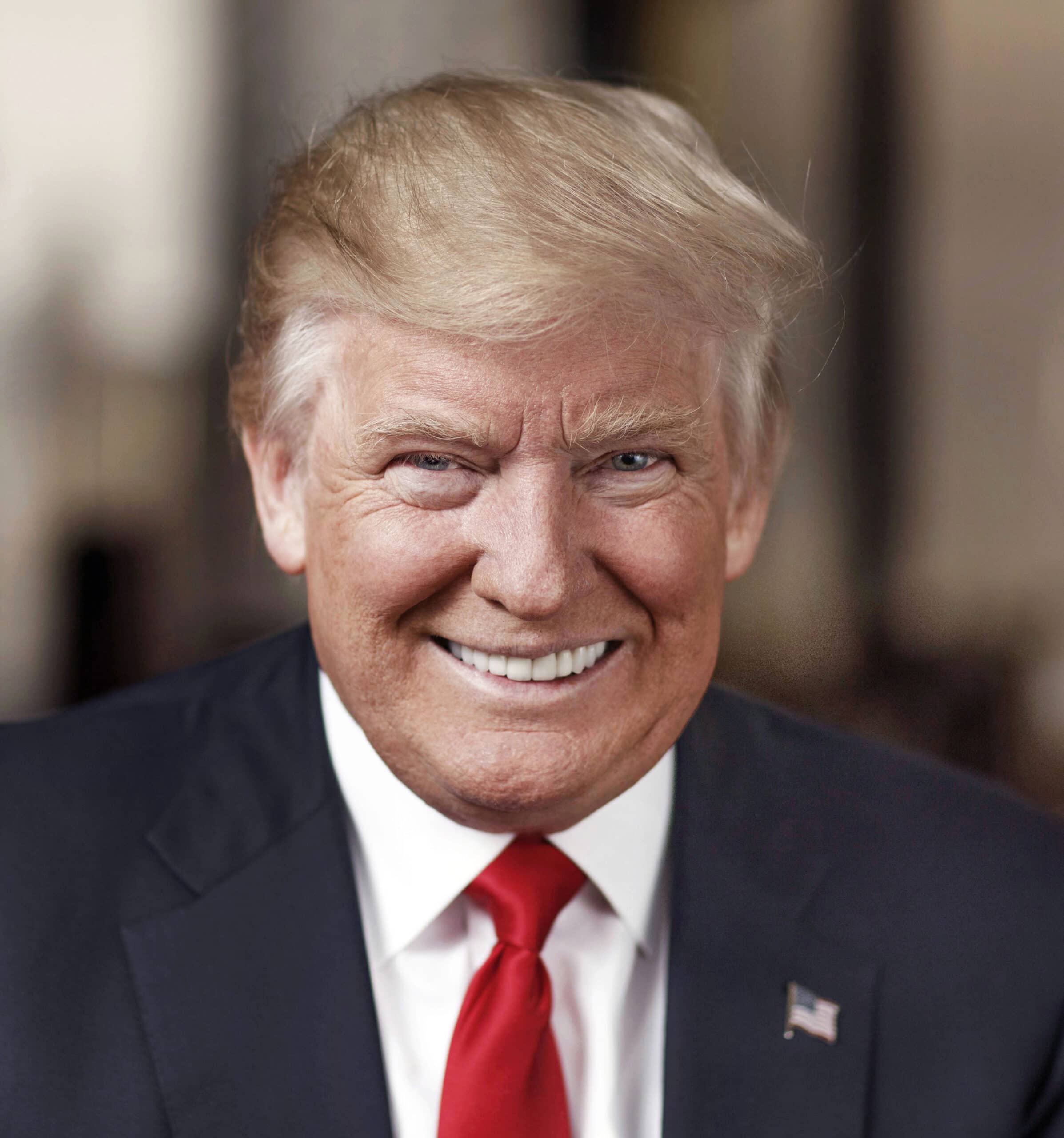 Trump smiles for the camera 