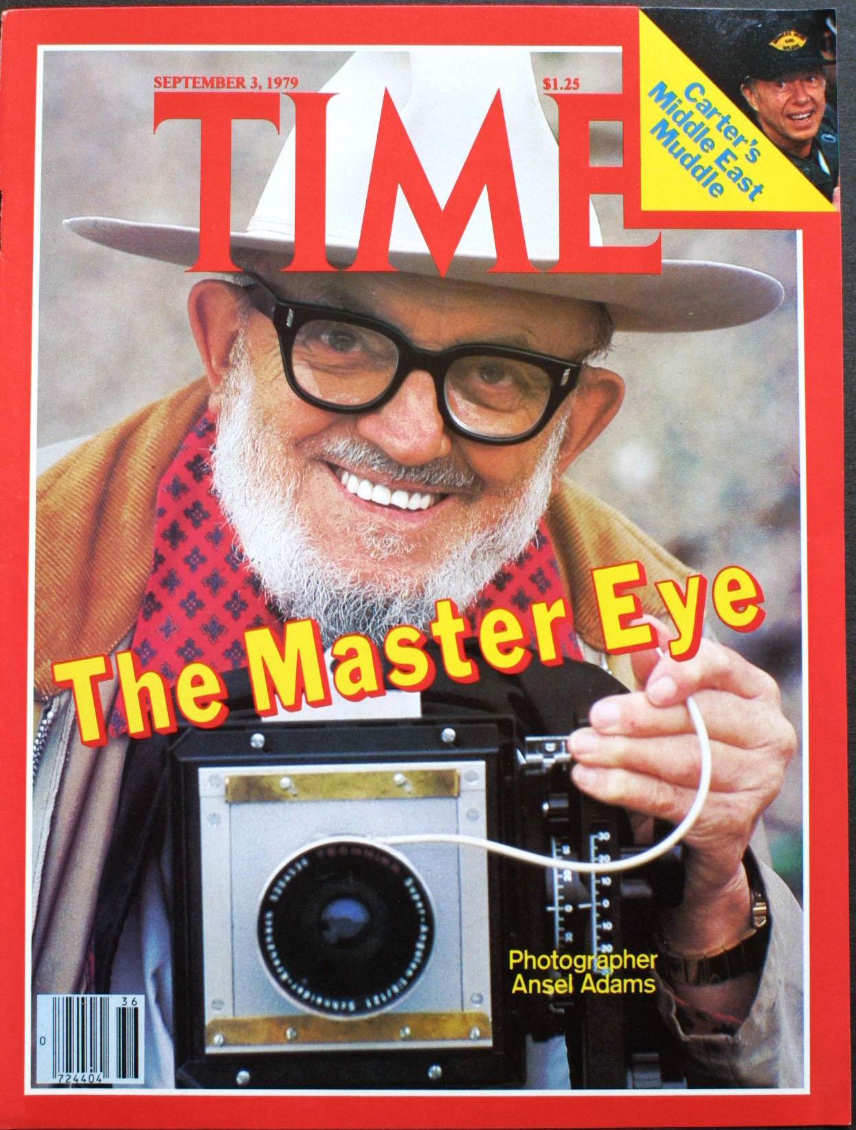 TIME Magazine, September 3, 1979, by Kennerly of Ansel Adams. The first and last time a photographer has ever appeared on the cover of TIME.(Center for Creative Photography/University of Arizona)